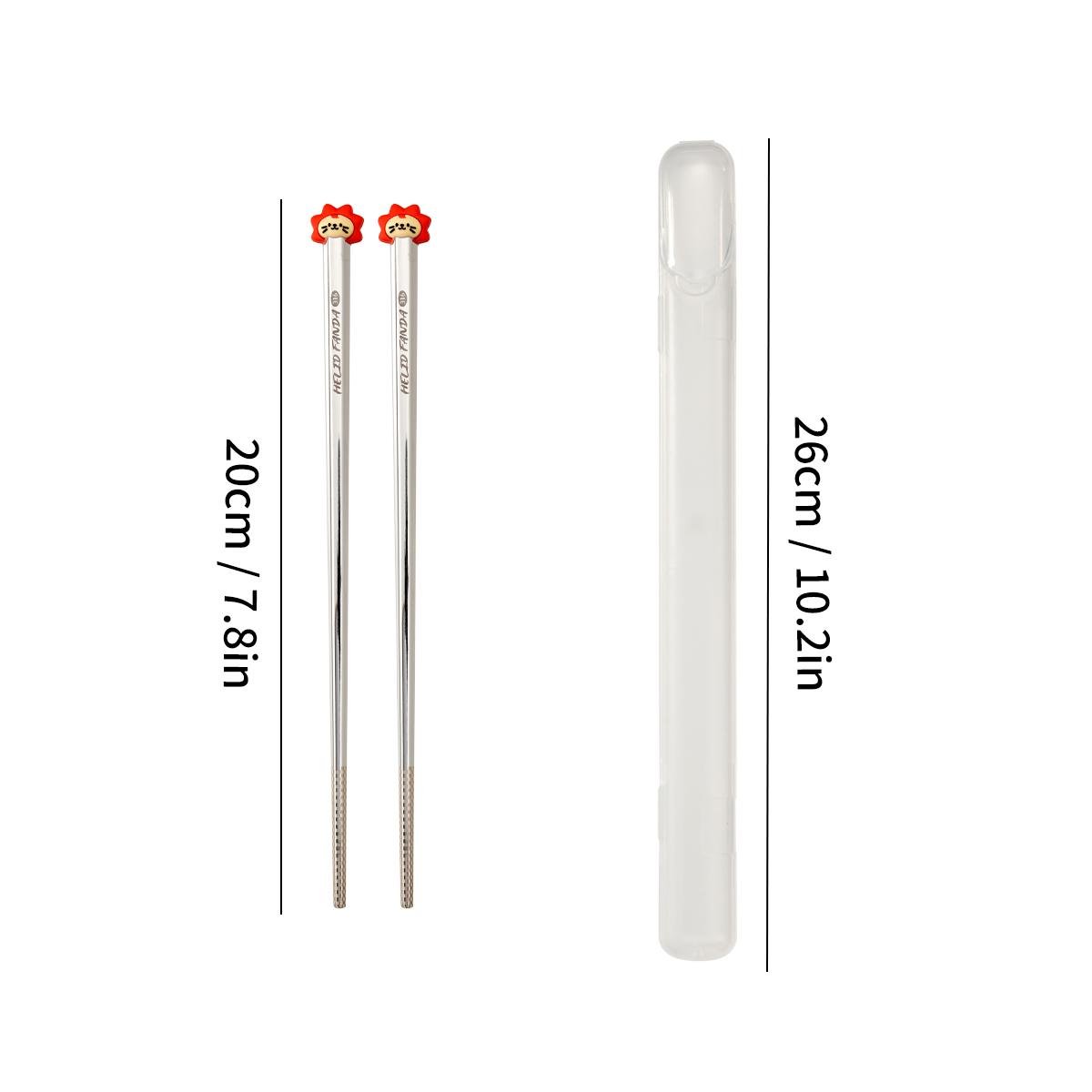 

1/4 пары 316 нержавеющая сталь китайские палочки для еды детская милая посуда с коробкой кухонные утолщенные нескользящие столовые приборы