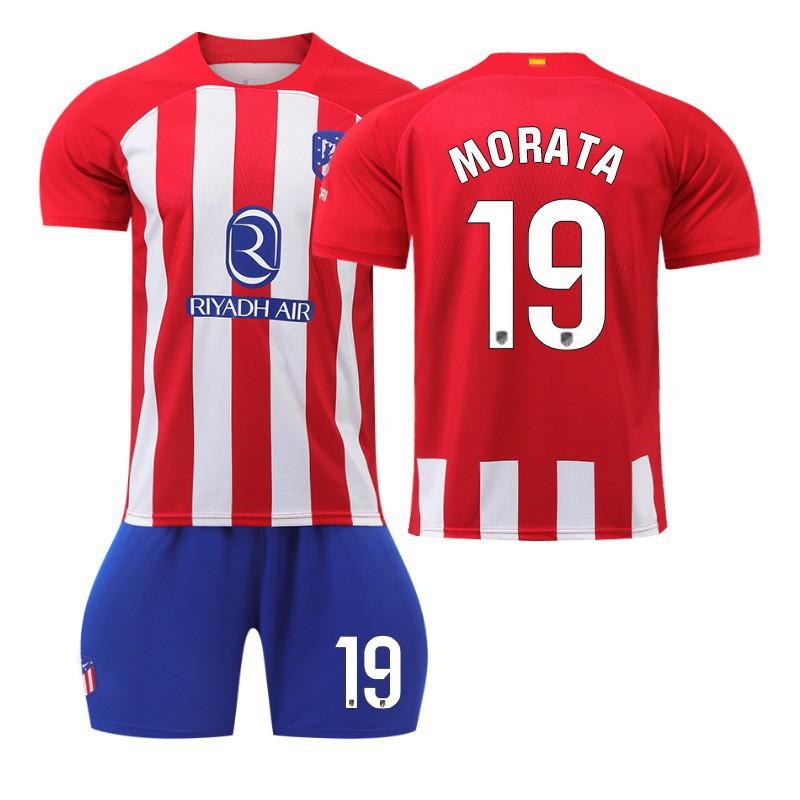 

2324 Atletico Madrid Home Shirt No. 7 Gletzman 19 Morata 10 Correa Football Set 28#