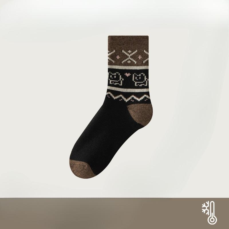 Loop Socks for Women, Thick and Warm Mid-calf Socks for Autumn and Winter, Non-freezing Feet, Sleep Socks