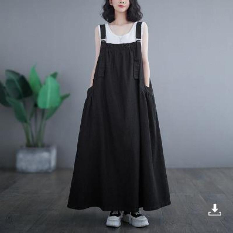 Denim Suspender Skirt For Women With High Waist And Flared Design For Spring Casual Wear