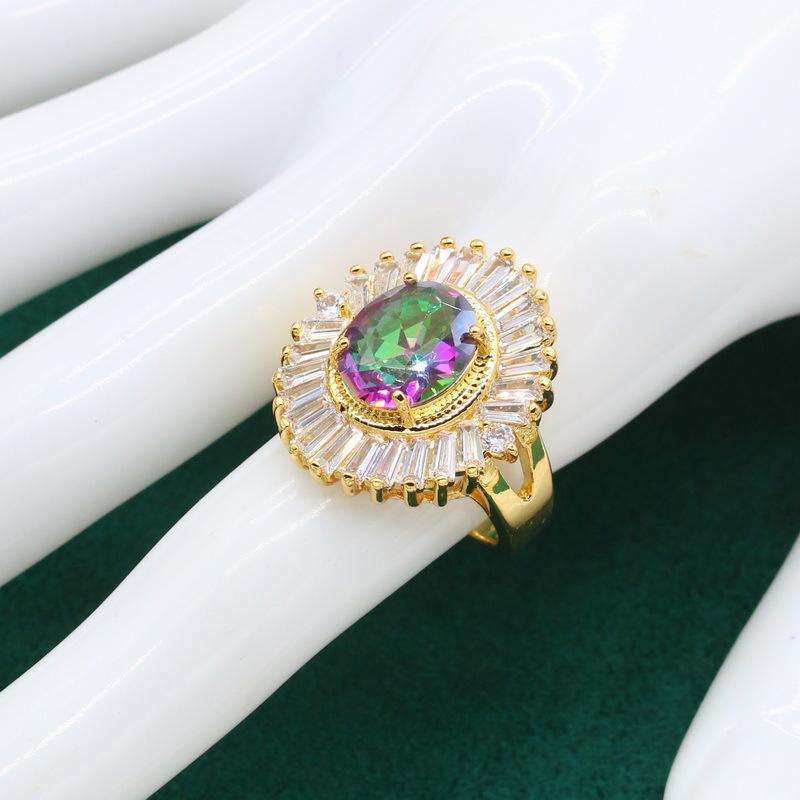 Jewelry European and N Anti-allergic Zircon Necklace Earring Jewelry Set