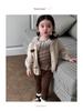 Children's Korean Style Autumn Outfits: Girls' Cardigan Coat Set