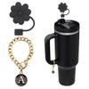 Straw Cover Cap Straw Toppers Letter Charms for Stanley 30/40Oz Tumbler with Handle Cup 10mm Straw Tumbler Accessories