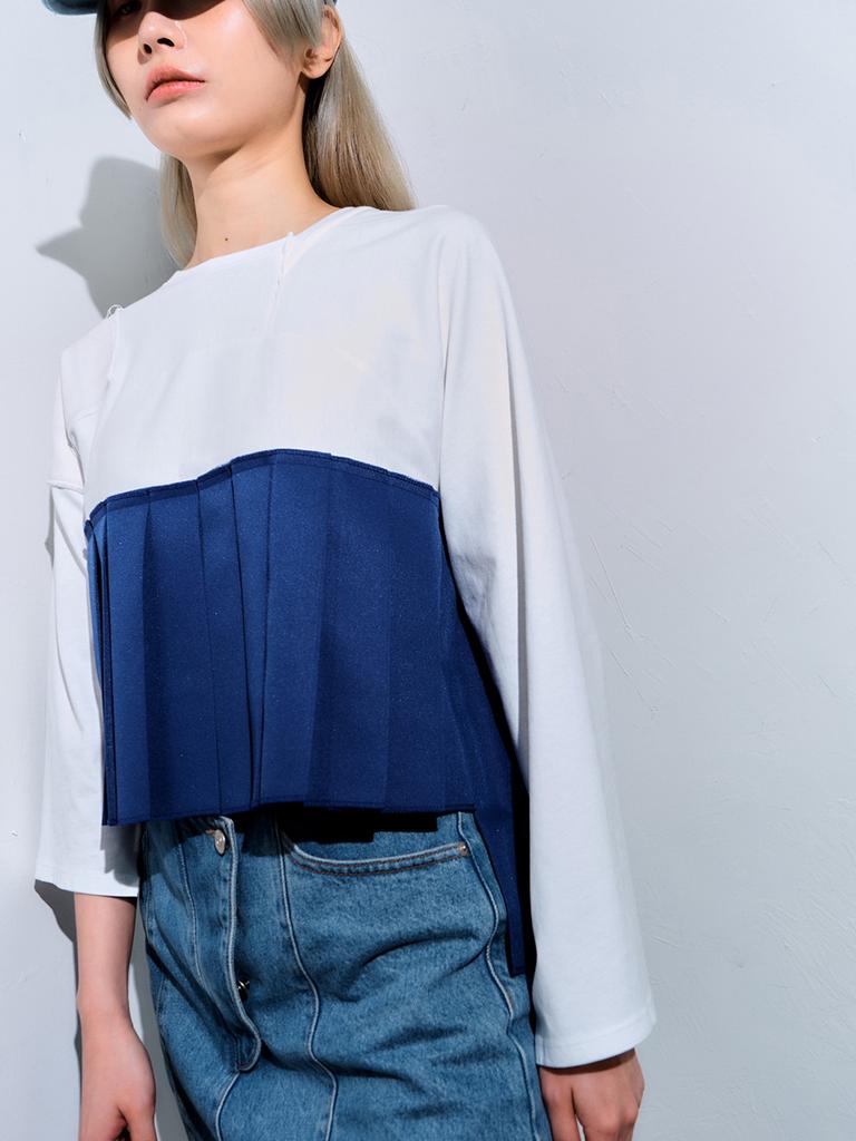 RECODE Unbalanced Pleats Top _R0Tam22011Whx
