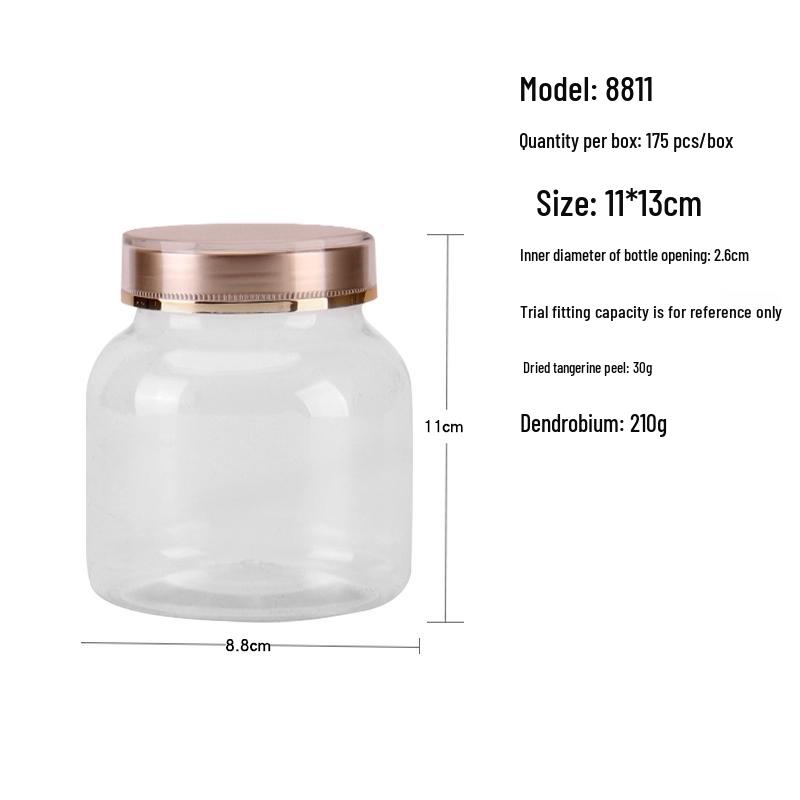 Food-Grade PET Plastic Sealed Jar for Supplement Powders - Moisture-Proof Storage Bottle