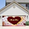 Mr & Mrs Wedding Backdrop with Red Rose Heart Design,Photo Background,Wall Decor,Party Supplies,Anniversary Backdrop,Reusable Wedding Decor