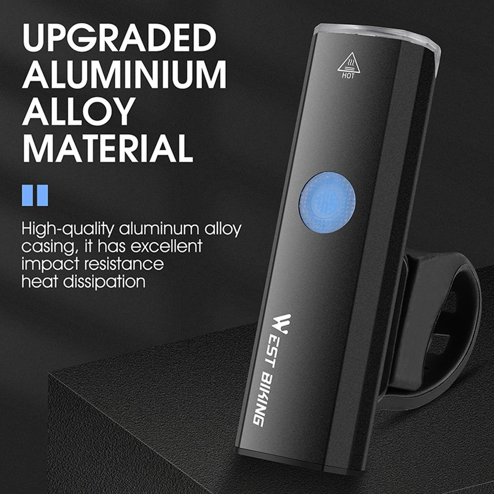 Aluminiumslegering Bright sykkellys 400 lumen USB oppladbar sykkellys Vanntett landeveissykkel