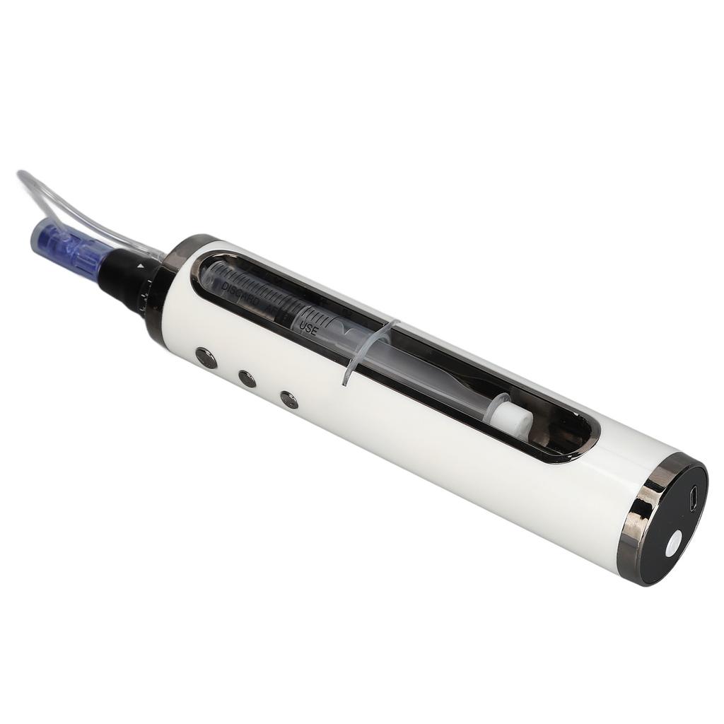 Microneedling Pen Automatic 5 Levels 630nm LED Display Cordless Beauty Pen with Replacement Cartridges White