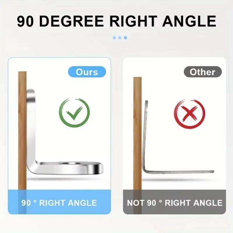 10pcs/Stainless Steel L Brackets - Small Right Angle Corner Brace for Shelves, Wood Furniture, Chair