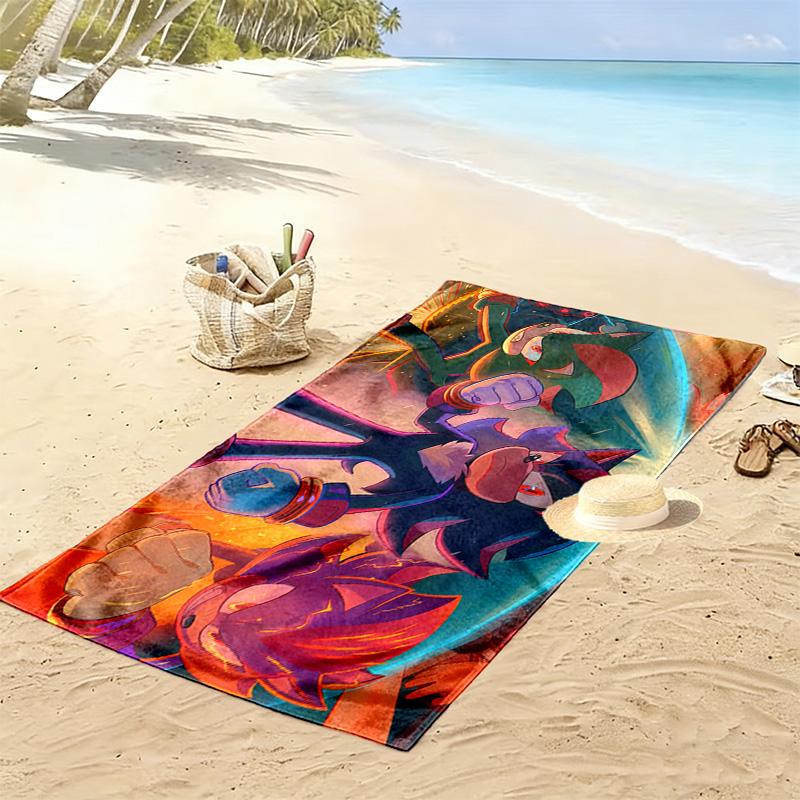 Sonic the Hedgehog4 Print Beach Towel, Large Soft Quick Dry Towel for Beach Camping Swimming