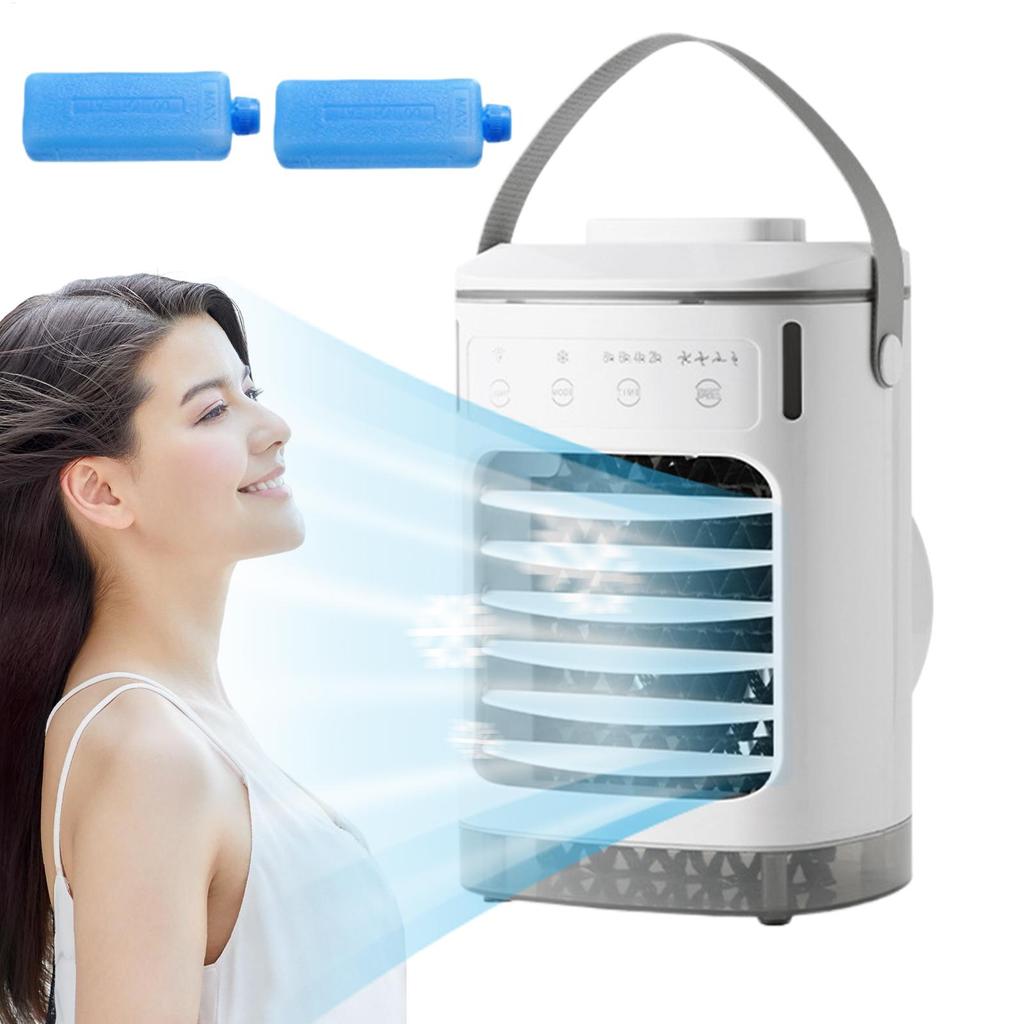 Cooling Fan USB Air Cooler Personal Fan Small Humidifier Rechargeable Quiet with Timer 4 Speeds Cool Gadgets for Dorm Office