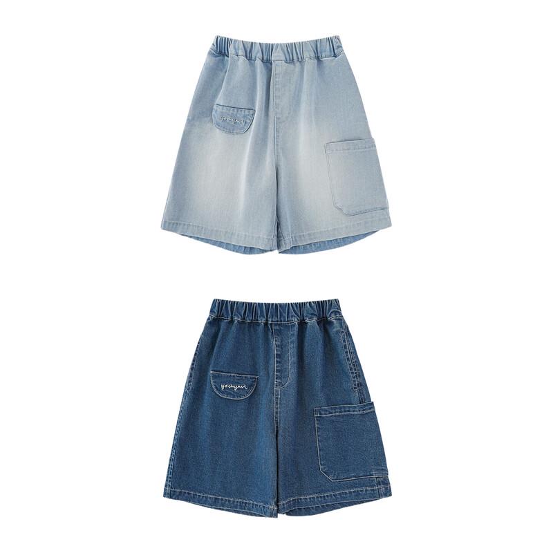 YOYU Boys' Summer Loose Fit Soft Tencel Denim Shorts