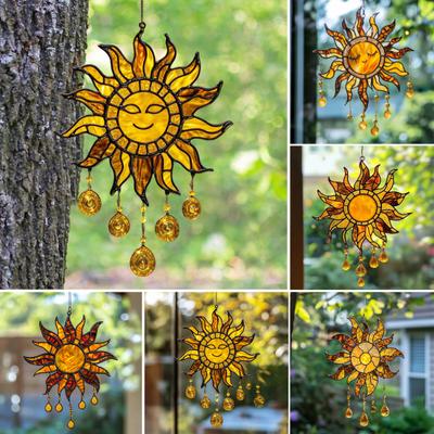 Sun Design Sun Catcher Acrylic Hanging Decoration Stained Glass Inspired Suncatcher
