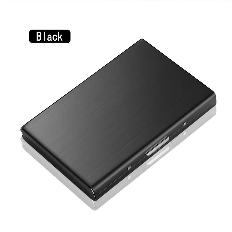 

Metal RFID Blocking Card Holder for Men, Slim Black Steel Wallet with Multiple Card Slots - Perfect Father s Day Gift
