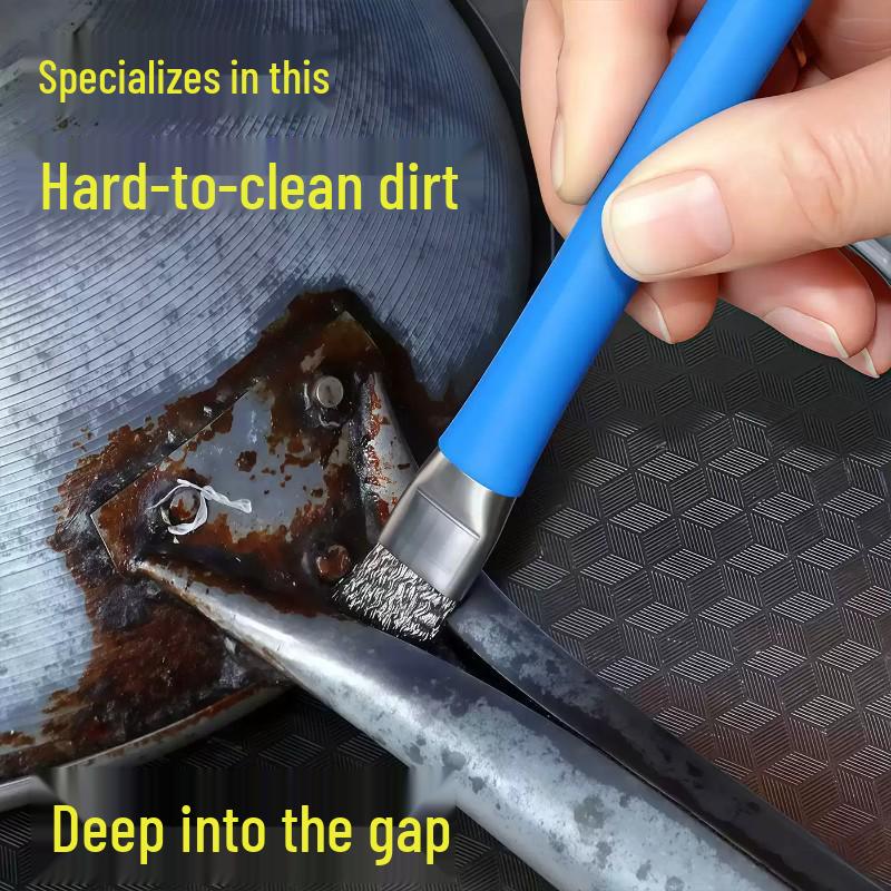 Double-Headed Wire Brush for Gas Stove Cleaning: Multi-functional Crevice and Oil Stain Remover.