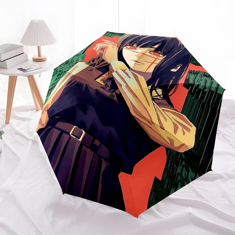 1 Stück Outdoor-Schirm mit Anime-Charakter-Design - Automatisches Öffnen/Schließen, Tragbares Dreifach faltbares Design, 8-Rippen-Eisenrahmen - Perfektes Geschenk für Fans,