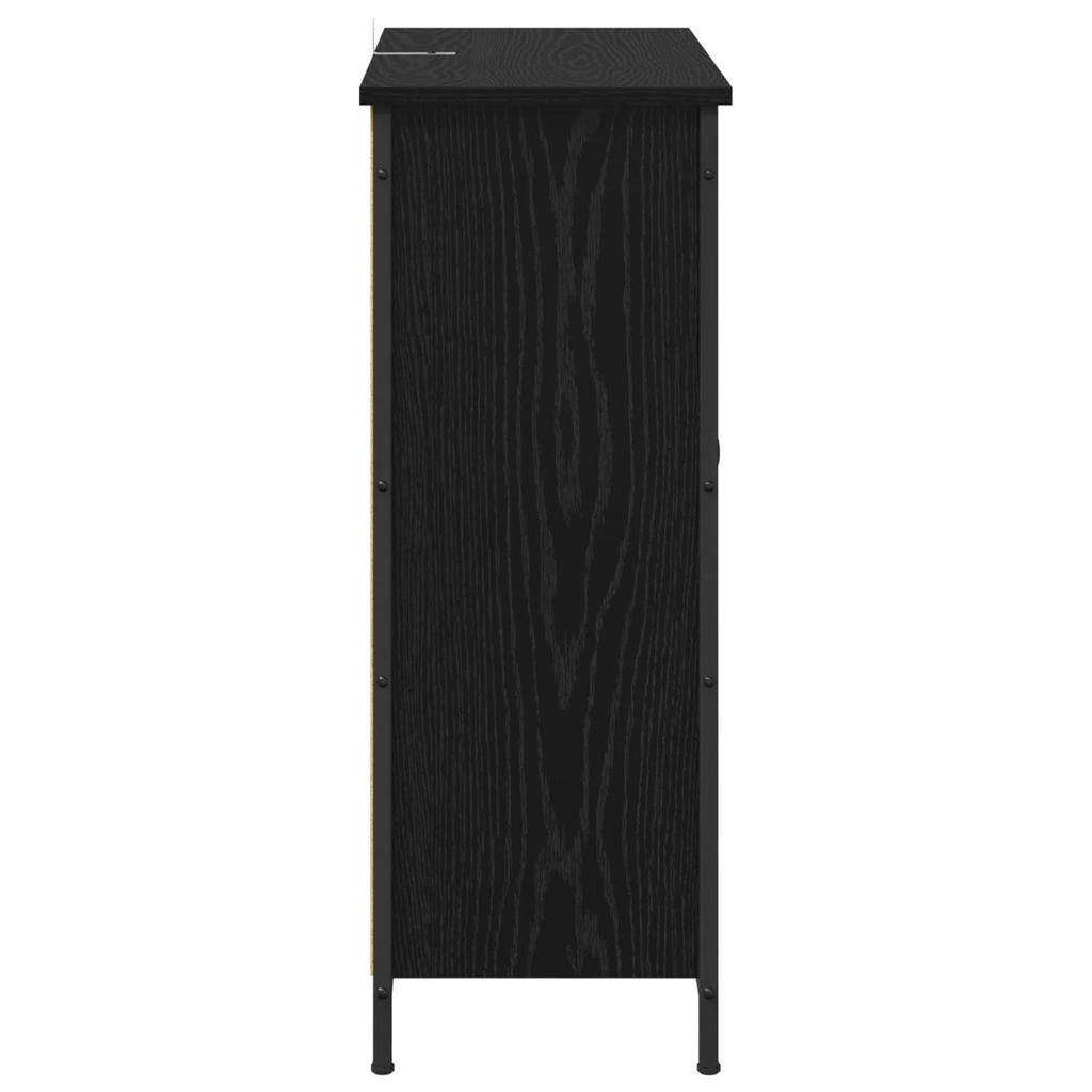 Sideboard in Black Oak Look 70 x 30 x 80 cm Engineered Wood