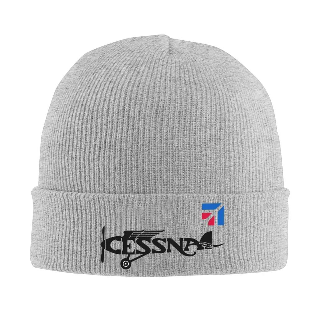 New Cessna Logo Warm Knitted Cap Fashion Bonnet Hat Autumn Winter Outdoor Beanies Hats For Unisex Adult