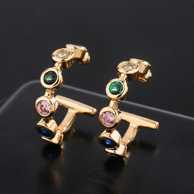 WWJ Goldene Farbe Kleine Zirkon-Party-Clip-Ohrstecker