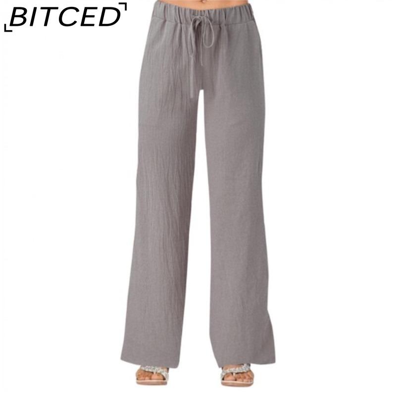 BITCED Women's Fashion Casual Solid Color Print Pants & Capris