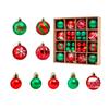 44pcs Christmas Tree Ornament Plastic Ball Decorations For DIY Crafts And Painted Designed Boxes Pendant