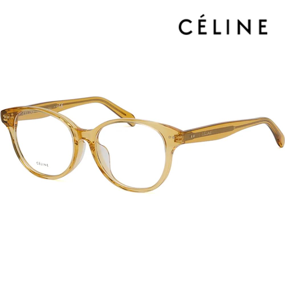 

Celine Eyeglass Frame CL50007F 039 Yellow Clear Horn-rimmed Round