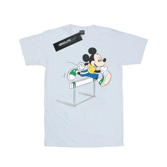 Disney Womens/Ladies Mickey Mouse Hurdles Cotton Boyfriend T-Shirt