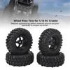 4pcs 1.9in RC Wheel Rims Tires Set For 1/10 RC Crawler Car Universal RC Crawler Wheel Rims Rubber Tires RC Accessories Black