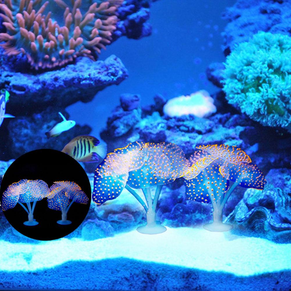 Luminous Anemone Simulation Artificial Plant Aquarium Decor Plastic Underwater Weed Grass Aquarium Fish Tank Decoration Ornament
