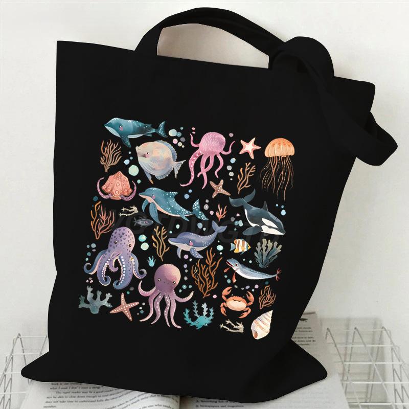 Ocean Animal Trend Shoulder Bag Daily Versatile Commuter Student Tutoring Bag