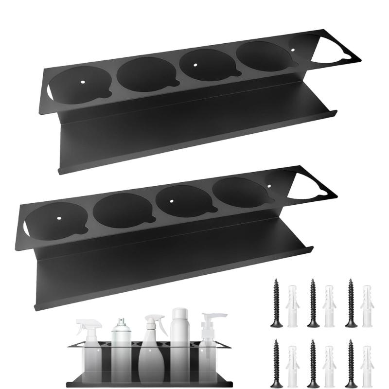 Set of 2 Sturdy Metal Bottle and Can Holders with Rustproof Coating Ideal for Garages and Auto Repair Shops Use