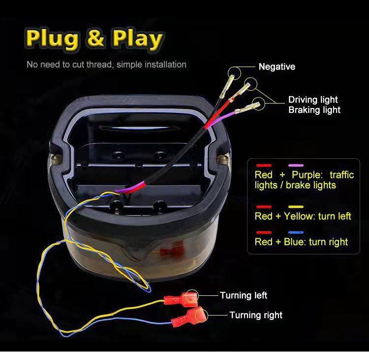 Harley Motorcycle LED Eagle Claw Taillight with Turn Signal and High-Mount Brake Light