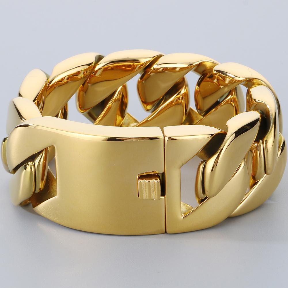 Schwere Klobige 31MM Breite Panzerkette Kubanische Gliederkette Herrenarmband Für Männer Schmuck Massiv Matt Edelstahl Herrenarmbänder 5 Farben