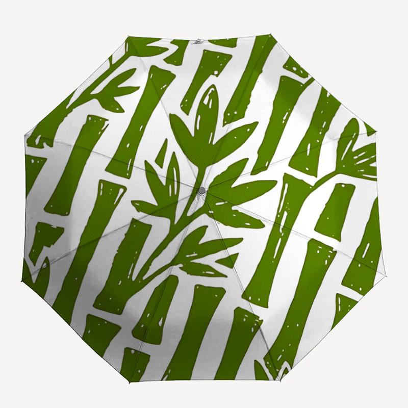 

1pc Bamboo Automatic Open/close Umbrella, 8-Rib sturdy structure, Artistic Pattern, Compact Design, Fashion Lovers l021