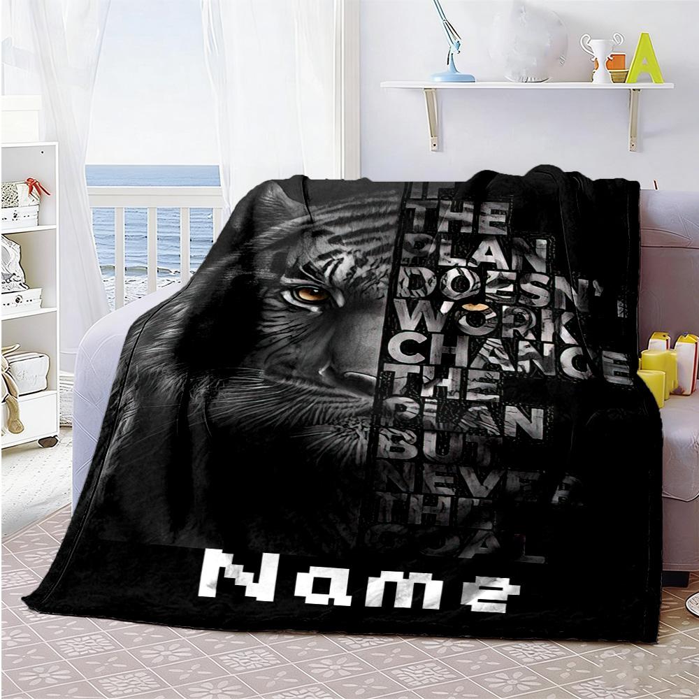 Tiger Personalized Name Blanket Gift Personalized Blanket Soft & Cozy Great for Office Chair Living Room Bed Home Decor for All Occasions