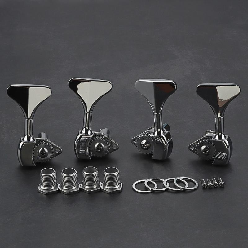 Electric Bass Tuner Peg 4 String Bass Machine Head Knobs Open Gear Bass Tuning Pegs for Electric Guitar Bass Hardware