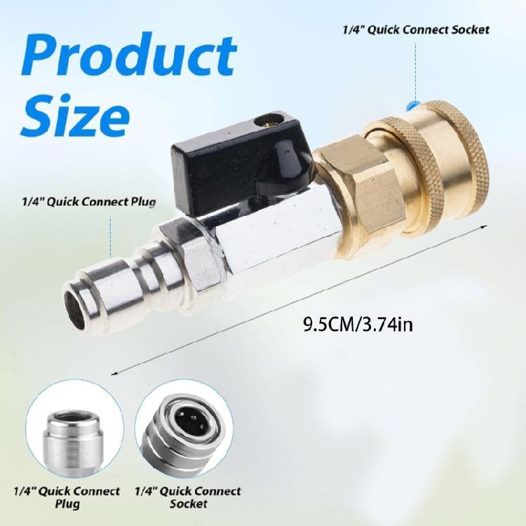 1/4 Inch Quick Attach High Pressure Valves Stainless Steel Valves for Pressure Washer Hose 1/4" Quick Connector