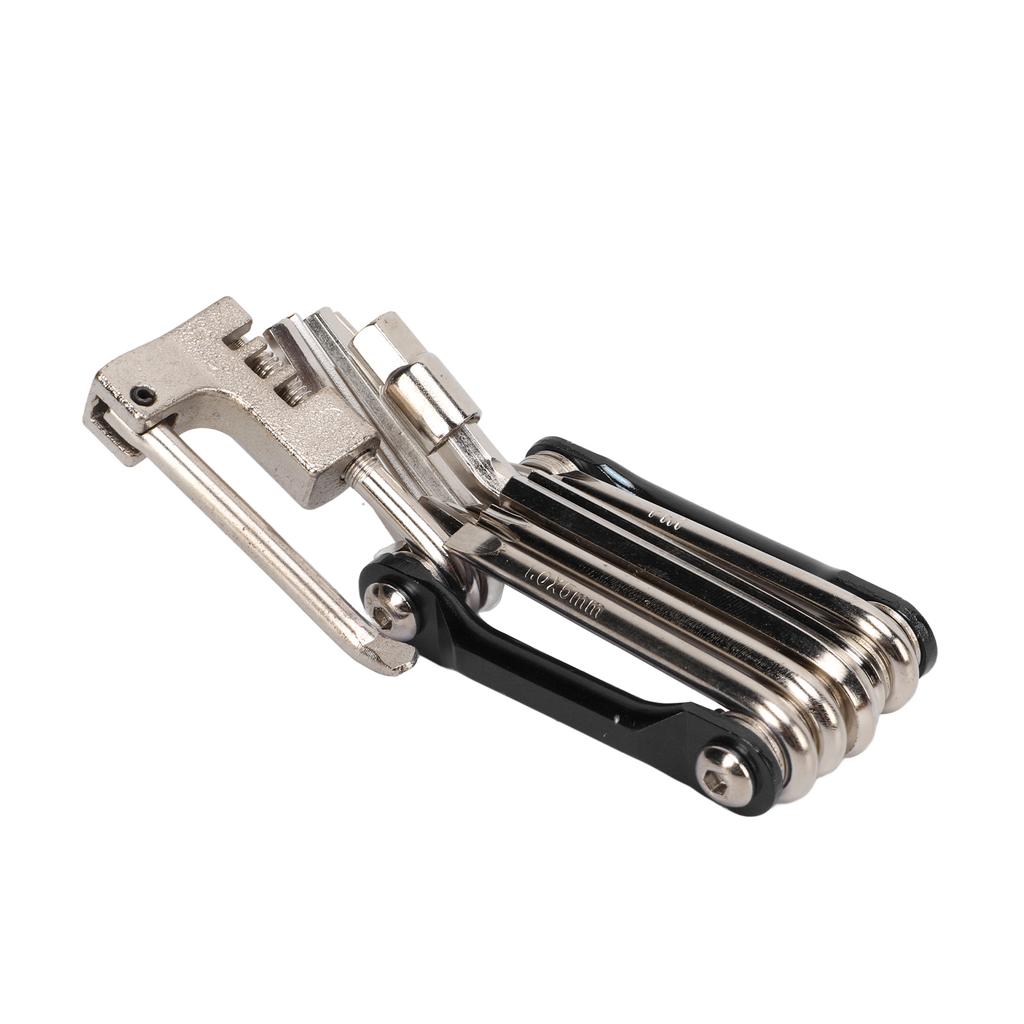 Bike Repair Tool 11 in 1 Light Folding Tool Durable Easy Carry Daily Operations Bike Wrench SetBlack