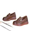 Shoes single shoes spring new muffin thick-soled round head retro casual comfortable soft leather small leather shoes