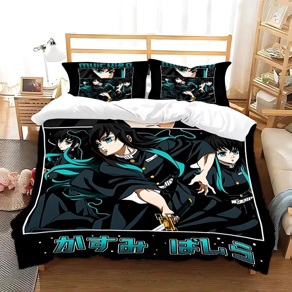 Bettbezug Kissenbezug Bettwäsche Set Muichiro tokito Erwachsener Junge Mädchen Schlafzimmer Dekoration Kinder Geschenk Einzel Doppel Große Größe