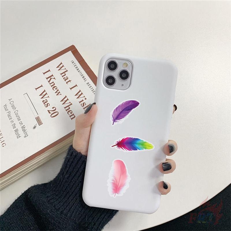50Pcs/Set Colorful Feather Series 03 PET Stickers Waterproof DIY Fashion Doodle Decals Stickers