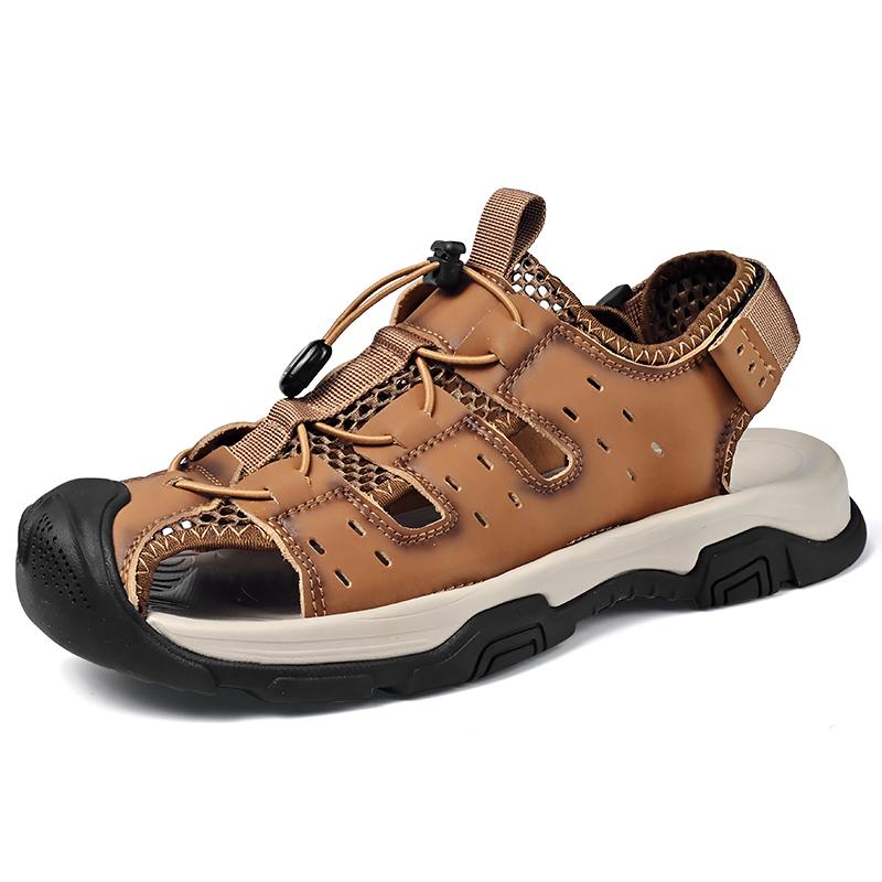 

Новые мужские сандалии мягкие сандалии из натуральной кожи мужские большие размеры 38-46 летняя обувь для отдыха на открытом воздухе удобные пляжные сандалии римские 38