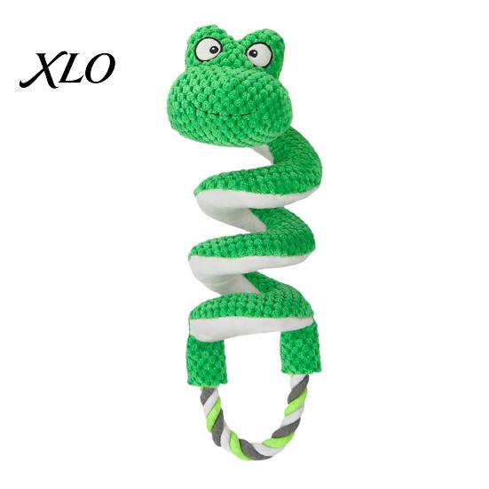 Durable Tug of War Rope Toys Squeaky Dog Toy with Pull Rope, Plush Toy, Indestructible for Aggressive Chewers Spiral Animal Interactive Small