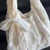 Korean Lace Flower Canvas Shoulder Bag - 2025 Large Capacity for Women