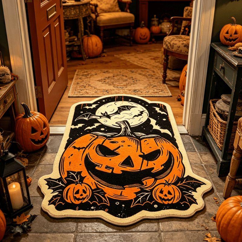 Halloween Alien Ghost Bat Black Cat Door Mat Cute Anti slip Entry Floor Mat Pumpkin Witch Entrance Foot Mat Home Decor