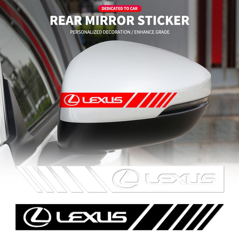 2PCS Car Rearview Mirror Logo Sticker Vinyl Film Decoration Decals for Lexus ES300 RX330 RX300 GS300 IS250 IS200 CT200h NX RX