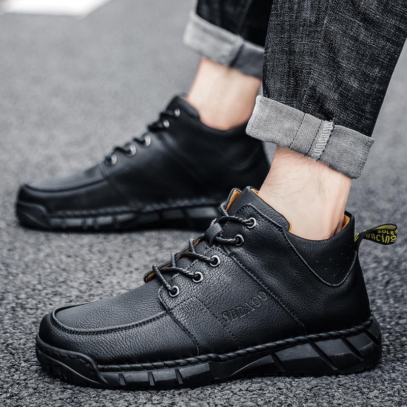 Newest Men'S Geunine Leather Suede Shoes Men Boots Fashion Mens Ankle Boots Casual Hiking Shoes Autumn Comfortable Outdoor Man Boot