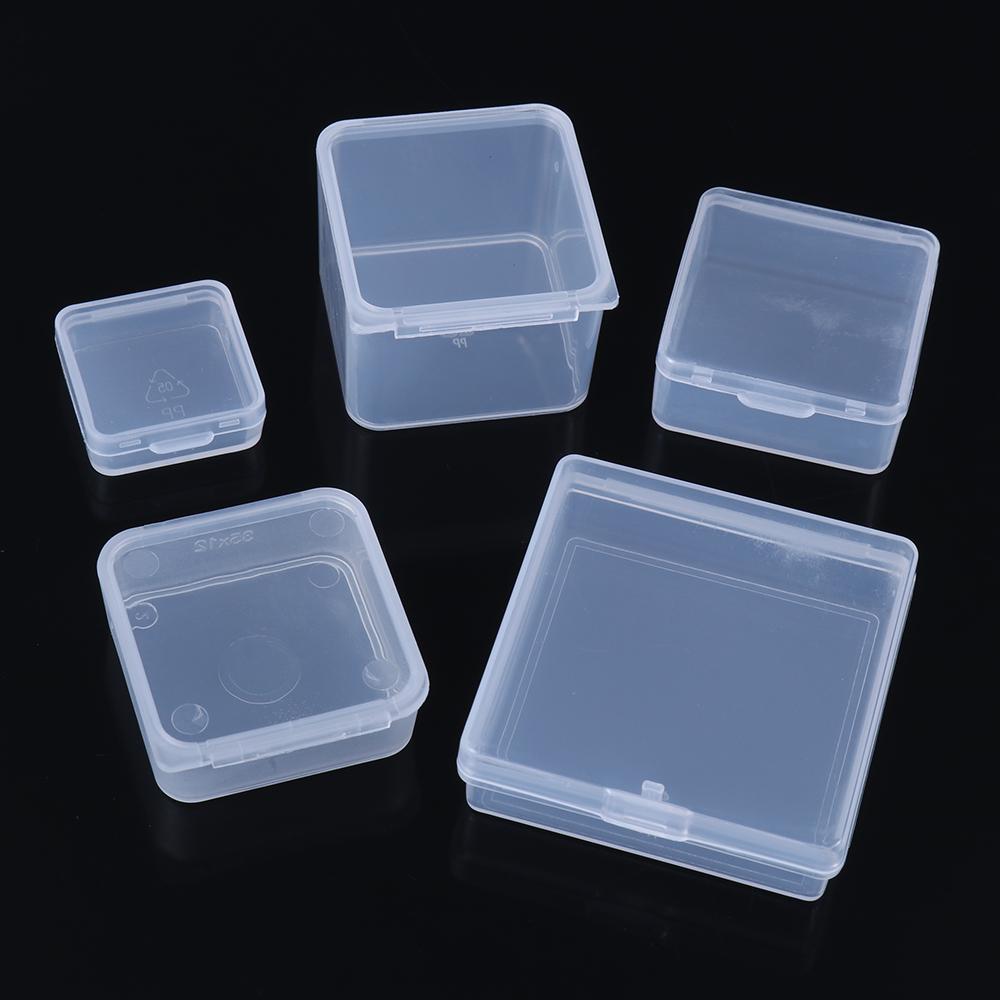 1Pcs Square Transparent Plastic Box Small Storage Box Fishing gear Storage Screw Storage Box Beads Container