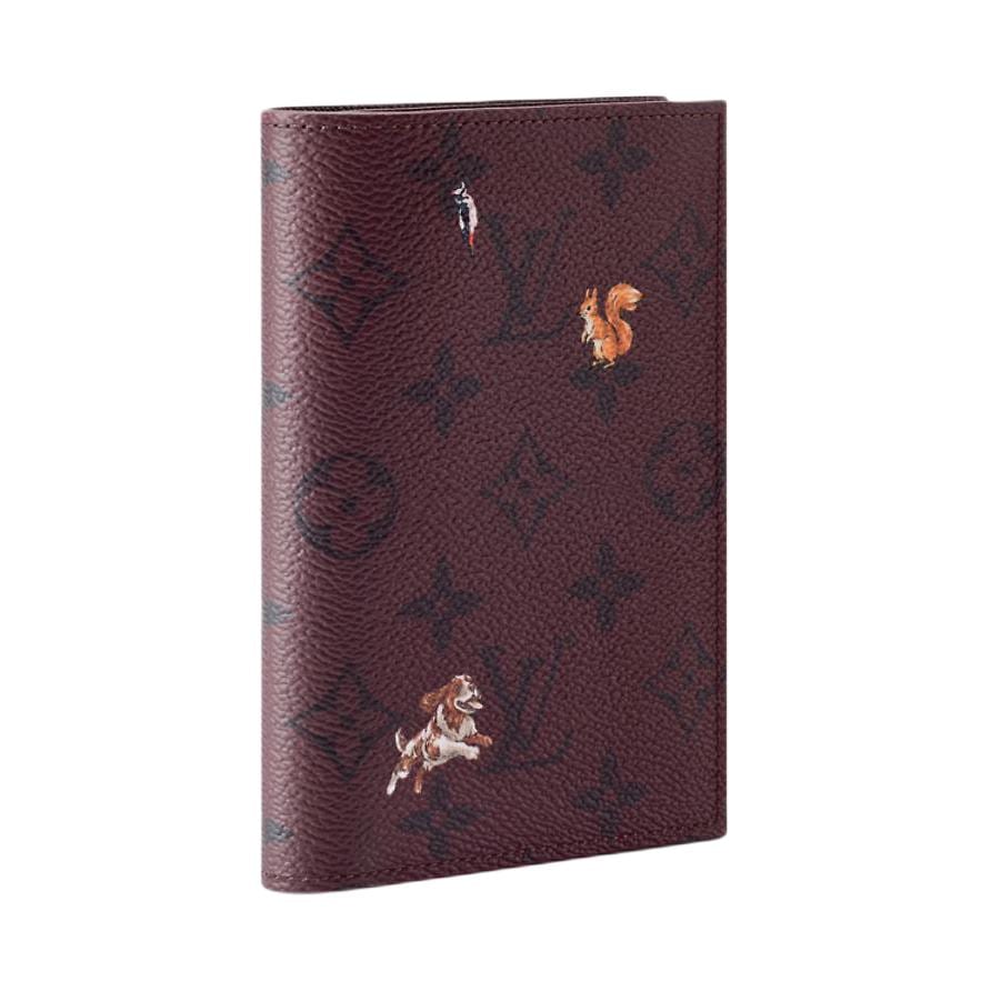 LOUIS VUITTON Monogram Forest Coated Canvas Passport Holder Men's Burgundy M27099