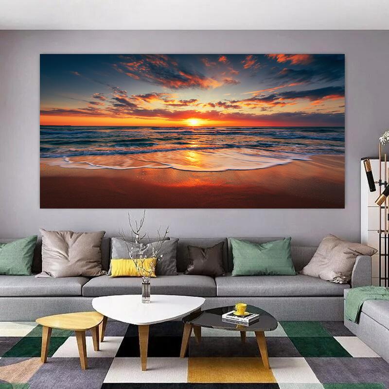 Sunset Sea Beach Landscape Canvas Poster Wall Art Canvas Painting Wall PicturePicture For Living Room Home Decor